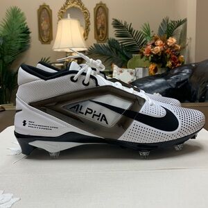 NWOB Nike Alpha Menace Pro 4 TD Football Cleats White HF4555-100 Size 14